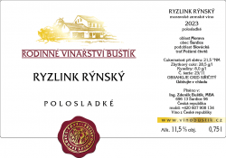 Ryzlink rýnský 2023, polosladké